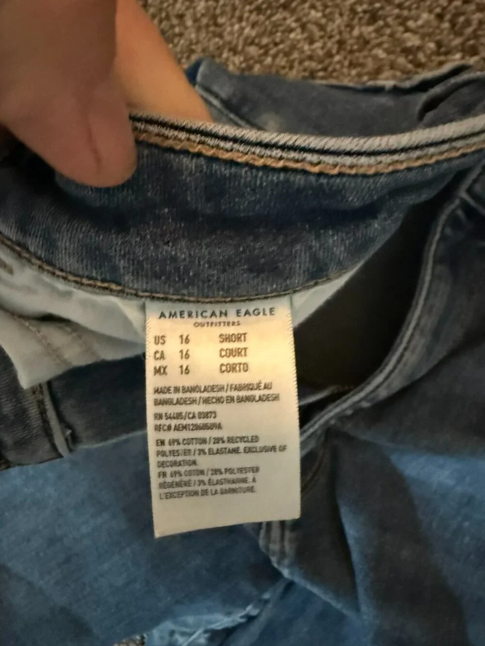 American Eagle Super Hi-Rise Jegging Medium Wash Denim Jeans 16 Short